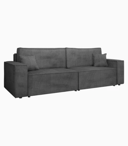 Canapé Kasjusz Cord avec fonction L, deux tiroirs de lit et fonction couchage