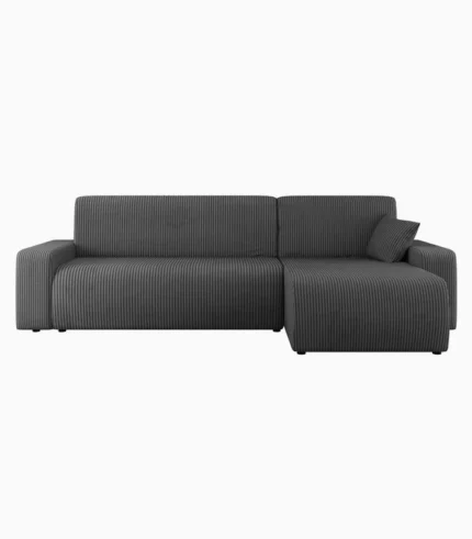 Canapé d'angle Easton L Cord avec coffre de lit et fonction couchage