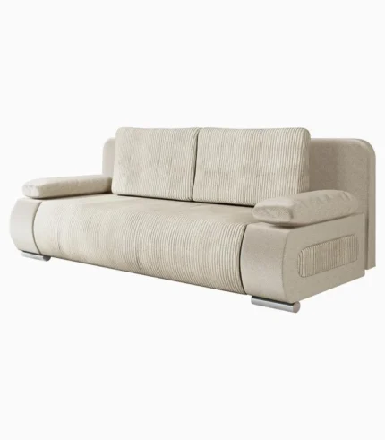 Canapé Ernas Cord avec coffre de lit et fonction couchage